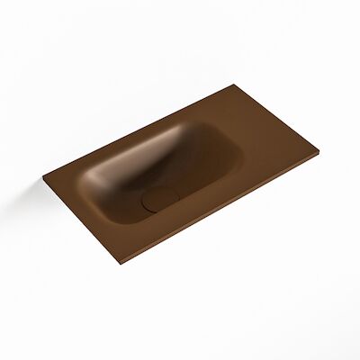 MONDIAZ EDEN Rust solid surface inleg wastafel voor toiletmeubel 40cm. Positie wasbak links