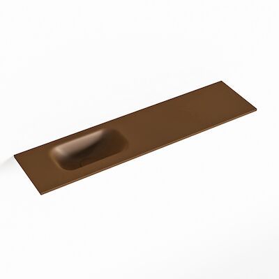 MONDIAZ EDEN Rust solid surface inleg wastafel voor toiletmeubel 90cm. Positie wasbak links