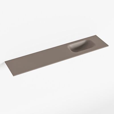 MONDIAZ EDEN Smoke solid surface inleg wastafel voor toiletmeubel 100cm. Positie wasbak rechts