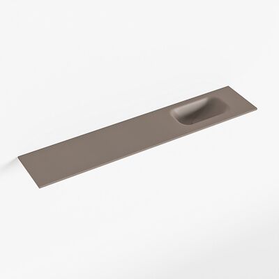 MONDIAZ EDEN Smoke solid surface inleg wastafel voor toiletmeubel 110cm. Positie wasbak rechts