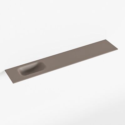 MONDIAZ EDEN Smoke solid surface inleg wastafel voor toiletmeubel 120cm. Positie wasbak links