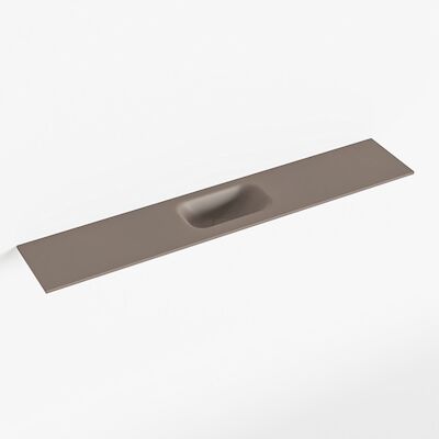 MONDIAZ EDEN Smoke solid surface inleg wastafel voor toiletmeubel 120cm. Positie wasbak midden