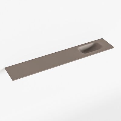 MONDIAZ EDEN Smoke solid surface inleg wastafel voor toiletmeubel 120cm. Positie wasbak rechts