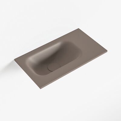 MONDIAZ EDEN Smoke solid surface inleg wastafel voor toiletmeubel 40cm. Positie wasbak links