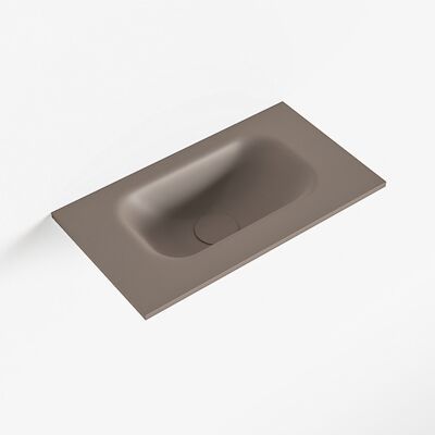 MONDIAZ EDEN Smoke solid surface inleg wastafel voor toiletmeubel 40cm. Positie wasbak midden