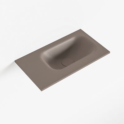 MONDIAZ EDEN Smoke solid surface inleg wastafel voor toiletmeubel 40cm. Positie wasbak rechts