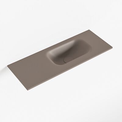 MONDIAZ EDEN Smoke solid surface inleg wastafel voor toiletmeubel 60cm. Positie wasbak rechts