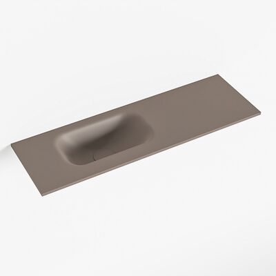 MONDIAZ EDEN Smoke solid surface inleg wastafel voor toiletmeubel 70cm. Positie wasbak links