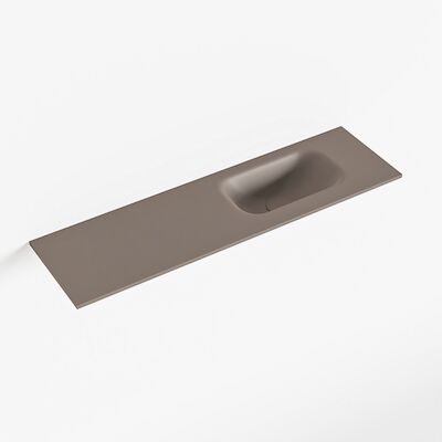 MONDIAZ EDEN Smoke solid surface inleg wastafel voor toiletmeubel 80cm. Positie wasbak rechts
