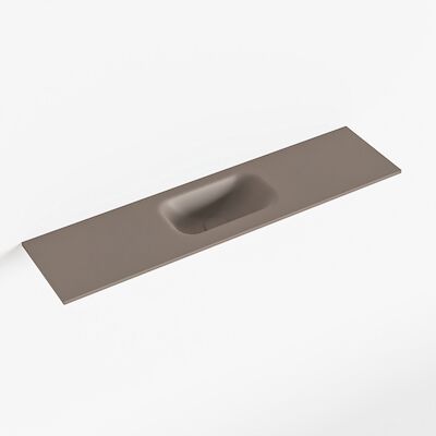MONDIAZ EDEN Smoke solid surface inleg wastafel voor toiletmeubel 90cm. Positie wasbak midden