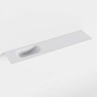 MONDIAZ EDEN Talc solid surface inleg wastafel voor toiletmeubel 100cm. Positie wasbak links