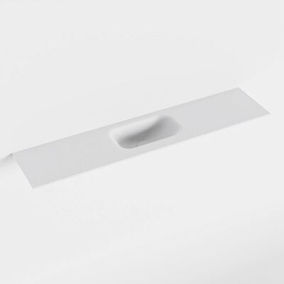 MONDIAZ EDEN Talc solid surface inleg wastafel voor toiletmeubel 100cm. Positie wasbak midden