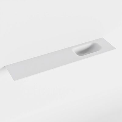 MONDIAZ EDEN Talc solid surface inleg wastafel voor toiletmeubel 100cm. Positie wasbak rechts