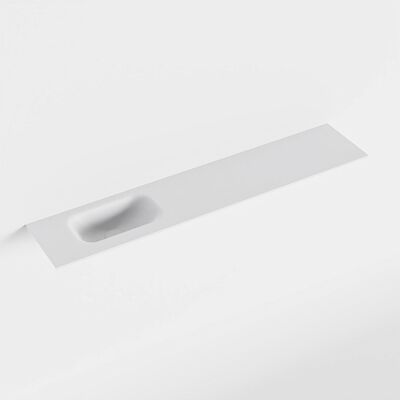 MONDIAZ EDEN Talc solid surface inleg wastafel voor toiletmeubel 110cm. Positie wasbak links