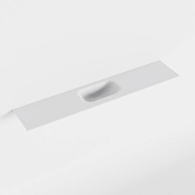MONDIAZ EDEN Talc solid surface inleg wastafel voor toiletmeubel 110cm. Positie wasbak midden