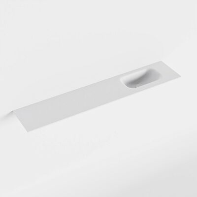 MONDIAZ EDEN Talc solid surface inleg wastafel voor toiletmeubel 110cm. Positie wasbak rechts