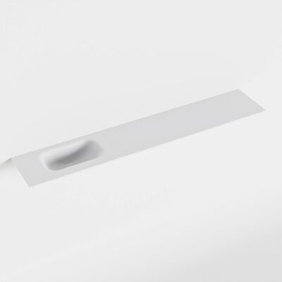 MONDIAZ EDEN Talc solid surface inleg wastafel voor toiletmeubel 120cm. Positie wasbak links