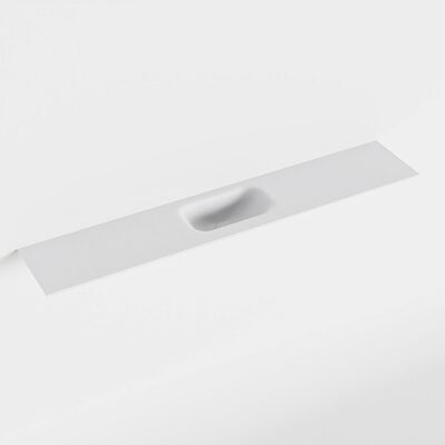 MONDIAZ EDEN Talc solid surface inleg wastafel voor toiletmeubel 120cm. Positie wasbak midden