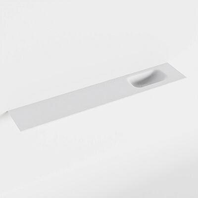 MONDIAZ EDEN Talc solid surface inleg wastafel voor toiletmeubel 120cm. Positie wasbak rechts