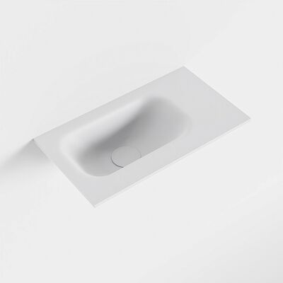 MONDIAZ EDEN Talc solid surface inleg wastafel voor toiletmeubel 40cm. Positie wasbak links