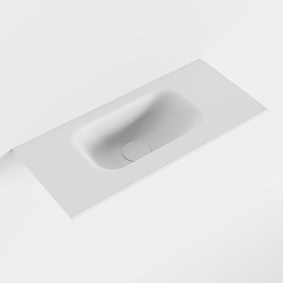 MONDIAZ EDEN Talc solid surface inleg wastafel voor toiletmeubel 50cm. Positie wasbak links