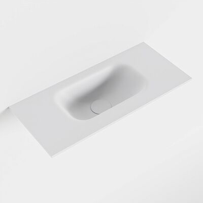 MONDIAZ EDEN Talc solid surface inleg wastafel voor toiletmeubel 50cm. Positie wasbak midden