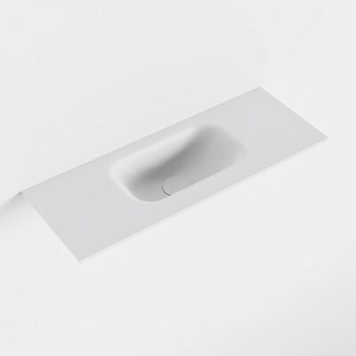 MONDIAZ EDEN Talc solid surface inleg wastafel voor toiletmeubel 60cm. Positie wasbak midden