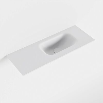MONDIAZ EDEN Talc solid surface inleg wastafel voor toiletmeubel 60cm. Positie wasbak rechts