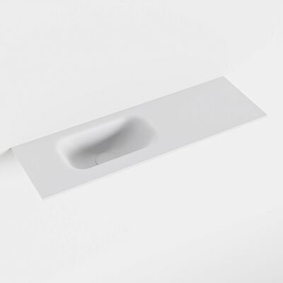 MONDIAZ EDEN Talc solid surface inleg wastafel voor toiletmeubel 70cm. Positie wasbak links