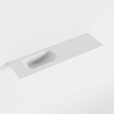 MONDIAZ EDEN Talc solid surface inleg wastafel voor toiletmeubel 80cm. Positie wasbak links
