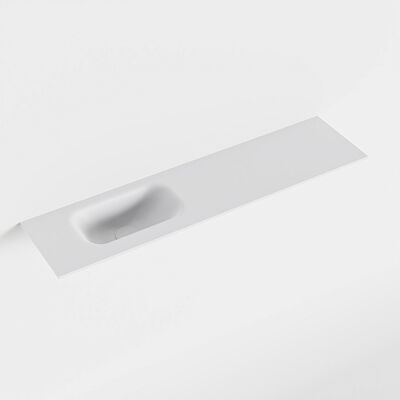 MONDIAZ EDEN Talc solid surface inleg wastafel voor toiletmeubel 90cm. Positie wasbak links
