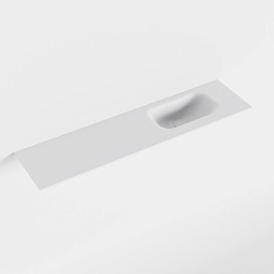 MONDIAZ EDEN Talc solid surface inleg wastafel voor toiletmeubel 90cm. Positie wasbak rechts