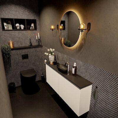 MONDIAZ FOWY toiletmeubel 120cm kleur talc. Waskom positie midden kleur urban | urban. Met 1 kraangat
