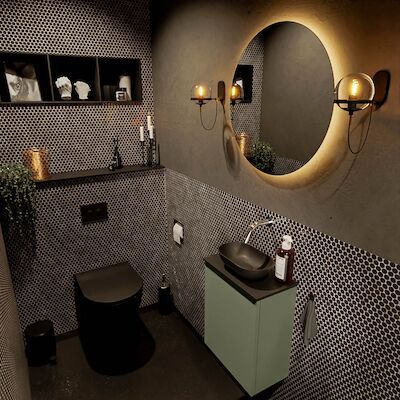 MONDIAZ FOWY toiletmeubel 40cm kleur army. Waskom positie midden kleur urban | urban. Zonder kraangat