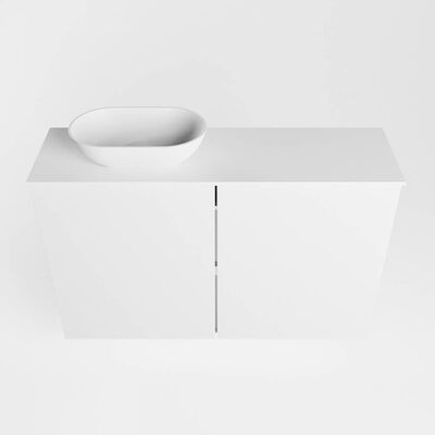 MONDIAZ FOWY toiletmeubel 80cm kleur talc. Waskom positie links kleur talc | talc. Met 1 kraangat