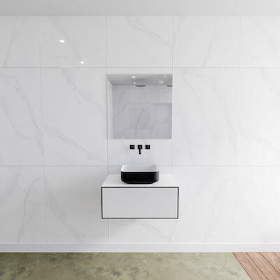 MONDIAZ LAGOM 70 badmeubel solid surface urban 1 lades BINX midden 0 kraangaten
