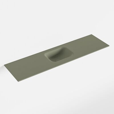 MONDIAZ LEX Army solid surface inleg wastafel voor toiletmeubel 110cm. Positie wasbak midden
