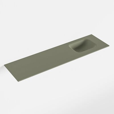 MONDIAZ LEX Army solid surface inleg wastafel voor toiletmeubel 110cm. Positie wasbak rechts