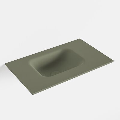 MONDIAZ LEX Army solid surface inleg wastafel voor toiletmeubel 50cm. Positie wasbak links