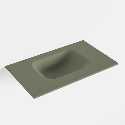 MONDIAZ LEX Army solid surface inleg wastafel voor toiletmeubel 50cm. Positie wasbak midden