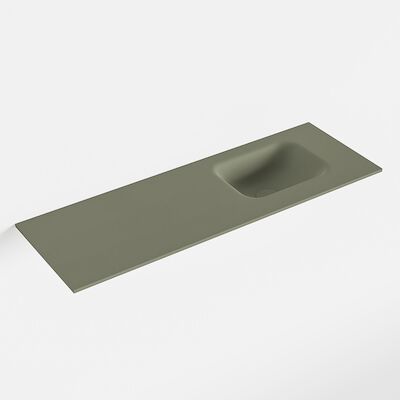 MONDIAZ LEX Army solid surface inleg wastafel voor toiletmeubel 90cm. Positie wasbak rechts