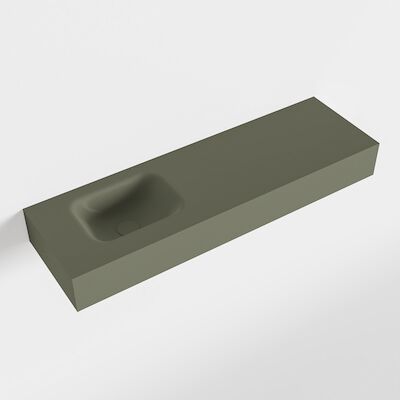 MONDIAZ LEX Army vrijhangende solid surface wastafel 100cm. Positie wasbak links