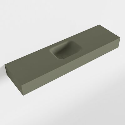 MONDIAZ LEX Army vrijhangende solid surface wastafel 110cm. Positie wasbak midden