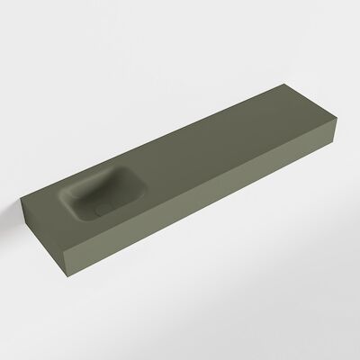 MONDIAZ LEX Army vrijhangende solid surface wastafel 120cm. Positie wasbak links