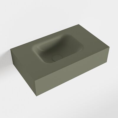 MONDIAZ LEX Army vrijhangende solid surface wastafel 50cm. Positie wasbak links
