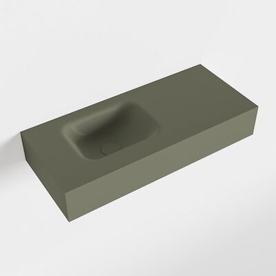 MONDIAZ LEX Army vrijhangende solid surface wastafel 70cm. Positie wasbak links