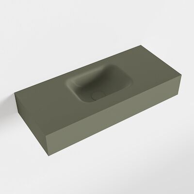 MONDIAZ LEX Army vrijhangende solid surface wastafel 70cm. Positie wasbak midden