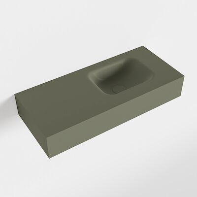 MONDIAZ LEX Army vrijhangende solid surface wastafel 70cm. Positie wasbak rechts