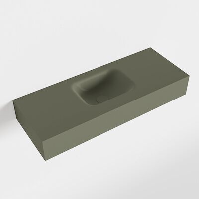 MONDIAZ LEX Army vrijhangende solid surface wastafel 80cm. Positie wasbak midden