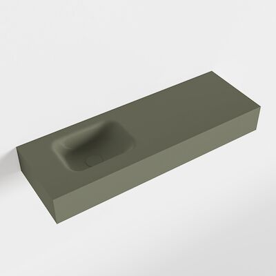 MONDIAZ LEX Army vrijhangende solid surface wastafel 90cm. Positie wasbak links
